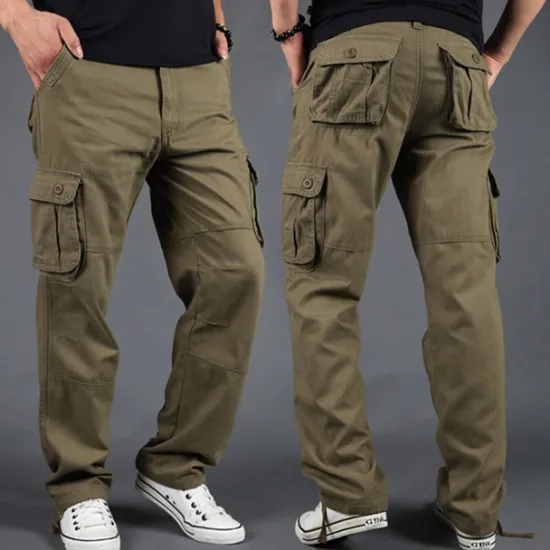 Outlet OUKU Men's Cargo Pants Tactical Pants Trousers Hiking Pants Buttons Multi Pocket Plain Wearable Outdoor Daily Camping & Hiking Fashion Classic Gray Green Grass Green