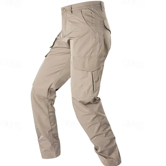 Discount OUKU Men's Cargo Pants Tactical Pants Trousers Elastic Waist Multi Pocket Straight Leg Plain Breathable Quick Dry Full Length Outdoor Casual Daily Sports Fashion Green Black