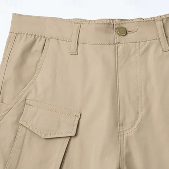 Discount OUKU Men's Cargo Pants Tactical Pants Trousers Elastic Waist Multi Pocket Straight Leg Plain Breathable Quick Dry Full Length Outdoor Casual Daily Sports Fashion Green Black