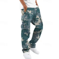 Best OUKU Men's Cargo Pants Tactical Pants Trousers Buttons Multi Pocket Straight Leg Camouflage Wearable Outdoor Daily Camping & Hiking Fashion Classic Black Army Green