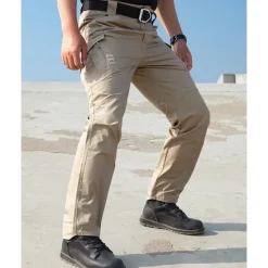 Hot OUKU Men's Cargo Pants Tactical Pants Trousers Buttons Multi Pocket Plain Waterproof Wearable Outdoor Daily Camping & Hiking Fashion Classic Black Khaki