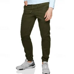 Best OUKU Men's Cargo Pants Tactical Pants Trousers Pocket Elastic Waist Elastic Cuff Plain Wearable Outdoor Daily Camping & Hiking Fashion Classic Black Army Green