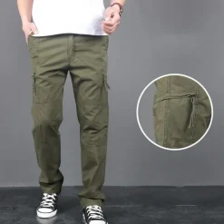 Sale OUKU Men's Cargo Pants Tactical Pants Trousers Hiking Pants Buttons Elastic Waist Multi Pocket Plain Quick Dry Wearable Outdoor Daily Camping & Hiking Fashion Classic Black Army Green