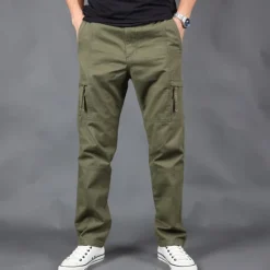 Sale OUKU Men's Cargo Pants Tactical Pants Trousers Hiking Pants Buttons Elastic Waist Multi Pocket Plain Quick Dry Wearable Outdoor Daily Camping & Hiking Fashion Classic Black Army Green