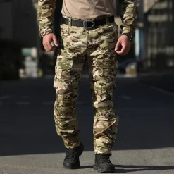 Sale OUKU Men's Cargo Pants Tactical Pants Trousers Hiking Pants Buttons Multi Pocket Camo Plain Wearable Outdoor Daily Camping & Hiking Fashion Classic Black Army Green