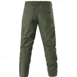 Hot OUKU Men's Cargo Pants Tactical Pants Trousers Elastic Waist Multi Pocket Straight Leg Plain Waterproof Quick Dry Full Length Outdoor Casual Daily Fashion Streetwear Black Green
