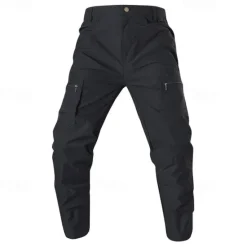Hot OUKU Men's Cargo Pants Tactical Pants Trousers Elastic Waist Multi Pocket Straight Leg Plain Waterproof Quick Dry Full Length Outdoor Casual Daily Fashion Streetwear Black Green