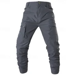 Hot OUKU Men's Cargo Pants Tactical Pants Trousers Elastic Waist Multi Pocket Straight Leg Plain Waterproof Quick Dry Full Length Outdoor Casual Daily Fashion Streetwear Black Green