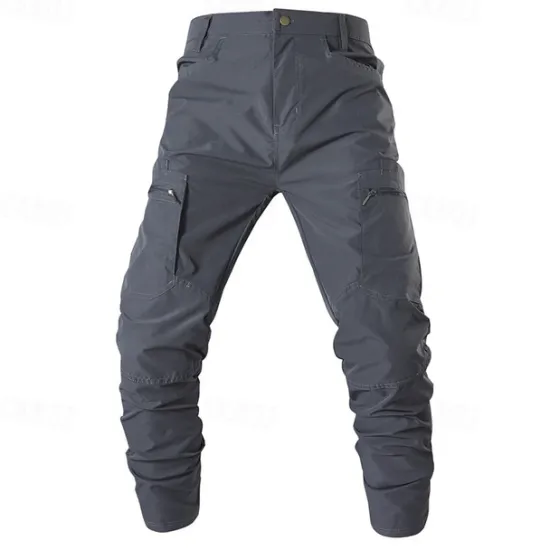 Hot OUKU Men's Cargo Pants Tactical Pants Trousers Elastic Waist Multi Pocket Straight Leg Plain Waterproof Quick Dry Full Length Outdoor Casual Daily Fashion Streetwear Black Green