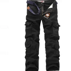 Discount OUKU Men's Cargo Pants Tactical Pants Trousers Buttons Multi Pocket Plain Wearable Outdoor Daily Camping & Hiking Fashion Classic Black Army Green