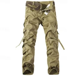 Discount OUKU Men's Cargo Pants Tactical Pants Trousers Buttons Multi Pocket Plain Wearable Outdoor Daily Camping & Hiking Fashion Classic ArmyGreen Grass Green