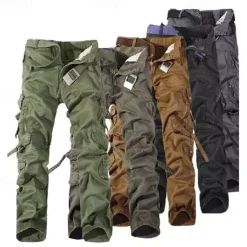 Discount OUKU Men's Cargo Pants Tactical Pants Trousers Buttons Multi Pocket Plain Wearable Outdoor Daily Camping & Hiking Fashion Classic ArmyGreen Grass Green