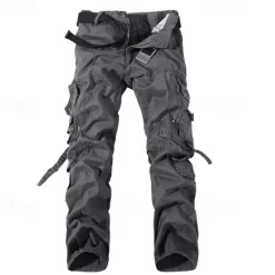 Discount OUKU Men's Cargo Pants Tactical Pants Trousers Buttons Multi Pocket Plain Wearable Outdoor Daily Camping & Hiking Fashion Classic ArmyGreen Grass Green