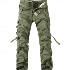 Discount OUKU Men's Cargo Pants Tactical Pants Trousers Buttons Multi Pocket Plain Wearable Outdoor Daily Camping & Hiking Fashion Classic ArmyGreen Grass Green