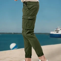 New OUKU Men's Cargo Pants Tactical Pants Trousers Buttons Multi Pocket Elastic Cuff Plain Wearable Outdoor Daily Camping & Hiking Fashion Classic Black White