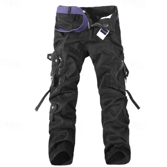 OUKU Men's Cargo Pants Tactical Pants Trousers Buttons Multi Pocket Plain Wearable Outdoor Daily Camping & Hiking Fashion Classic Grass Green Black