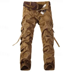 OUKU Men's Cargo Pants Tactical Pants Trousers Buttons Multi Pocket Plain Wearable Outdoor Daily Camping & Hiking Fashion Classic Grass Green Black