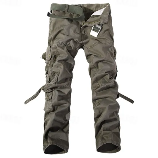 OUKU Men's Cargo Pants Tactical Pants Trousers Buttons Multi Pocket Plain Wearable Outdoor Daily Camping & Hiking Fashion Classic Grass Green Black
