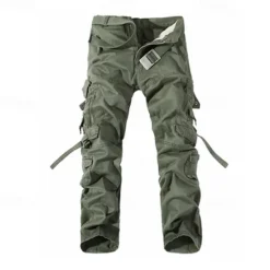 OUKU Men's Cargo Pants Tactical Pants Trousers Buttons Multi Pocket Plain Wearable Outdoor Daily Camping & Hiking Fashion Classic Grass Green Black