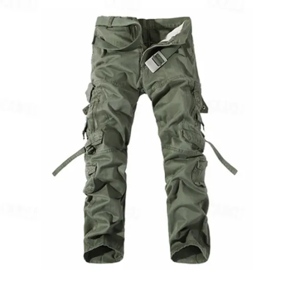 OUKU Men's Cargo Pants Tactical Pants Trousers Buttons Multi Pocket Plain Wearable Outdoor Daily Camping & Hiking Fashion Classic Grass Green Black