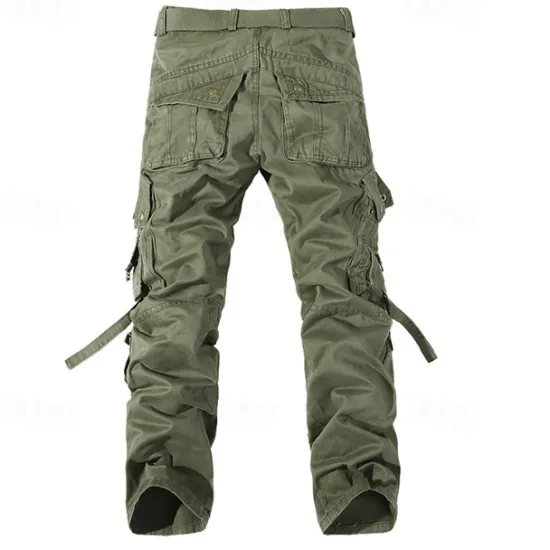 OUKU Men's Cargo Pants Tactical Pants Trousers Buttons Multi Pocket Plain Wearable Outdoor Daily Camping & Hiking Fashion Classic Grass Green Black