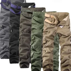 Hot OUKU Men's Cargo Pants Tactical Pants Trousers Buttons Multi Pocket Plain Wearable Outdoor Daily Camping & Hiking Fashion Classic ArmyGreen Black