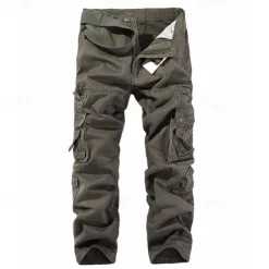 Hot OUKU Men's Cargo Pants Tactical Pants Trousers Buttons Multi Pocket Plain Wearable Outdoor Daily Camping & Hiking Fashion Classic ArmyGreen Black