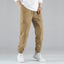 Online OUKU Men's Cargo Pants Tactical Pants Trousers Drawstring Elastic Waist Multi Pocket Plain Wearable Outdoor Daily Camping & Hiking Fashion Classic Black Army Green