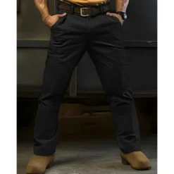 Online OUKU Men's Cargo Pants Tactical Pants Trousers Multi Pocket Plain Comfort Wearable Casual Daily Holiday Sports Basic Black Brown