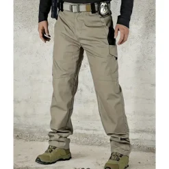 New OUKU Men's Cargo Pants Tactical Pants Trousers Elastic Waist Multi Pocket Plain Waterproof Wearable Outdoor Daily Camping & Hiking Fashion Classic Black Army Green Khaki