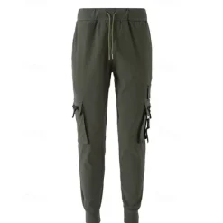 Discount OUKU Men's Cargo Pants Tapered pants Trousers Drawstring Elastic Waist Multi Pocket Plain Wearable Outdoor Daily Camping & Hiking Fashion Classic Black Army Green