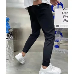 Online OUKU Men's Cargo Pants Tapered pants Trousers Drawstring Elastic Waist Plain Wearable Outdoor Daily Camping & Hiking Fashion Classic Black Khaki