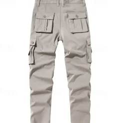 Hot OUKU Men's Cargo Pants Trousers Buttons Multi Pocket Plain Quick Dry Moisture Wicking Full Length Outdoor Daily Camping & Hiking Fashion Classic Black Army Green