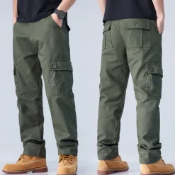 Online OUKU Men's Cargo Pants Trousers Work Pants Buttons Multi Pocket Plain Wearable Outdoor Daily Camping & Hiking Fashion Classic Black Army Green