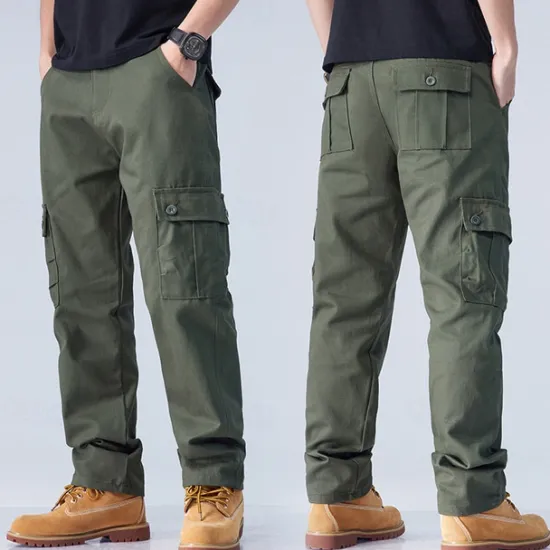 Online OUKU Men's Cargo Pants Trousers Work Pants Buttons Multi Pocket Plain Wearable Outdoor Daily Camping & Hiking Fashion Classic Black Army Green