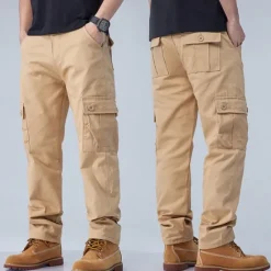 Online OUKU Men's Cargo Pants Trousers Work Pants Buttons Multi Pocket Plain Wearable Outdoor Daily Camping & Hiking Fashion Classic Black Army Green