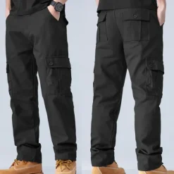 Online OUKU Men's Cargo Pants Trousers Work Pants Buttons Multi Pocket Plain Wearable Outdoor Daily Camping & Hiking Fashion Classic Black Army Green