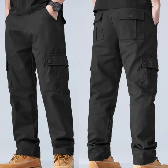 Online OUKU Men's Cargo Pants Trousers Work Pants Buttons Multi Pocket Plain Wearable Outdoor Daily Camping & Hiking Fashion Classic Black Army Green