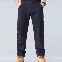 Online OUKU Men's Cargo Pants Trousers Work Pants Buttons Multi Pocket Plain Wearable Outdoor Daily Camping & Hiking Fashion Classic Black Army Green
