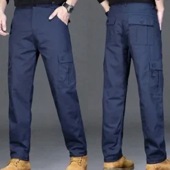 Online OUKU Men's Cargo Pants Trousers Work Pants Buttons Multi Pocket Plain Wearable Outdoor Daily Camping & Hiking Fashion Classic Black Army Green