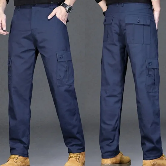 Online OUKU Men's Cargo Pants Trousers Work Pants Buttons Multi Pocket Plain Wearable Outdoor Daily Camping & Hiking Fashion Classic Black Army Green