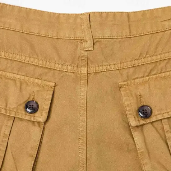 Best OUKU Men's Cargo Pants Trousers Buttons Multi Pocket Plain Wearable Outdoor Daily Camping & Hiking Fashion Classic ArmyGreen turmeric