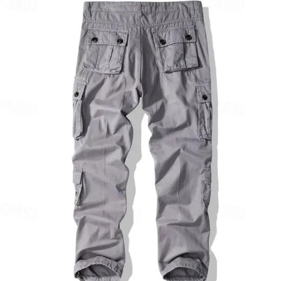 Best OUKU Men's Cargo Pants Trousers Buttons Multi Pocket Plain Wearable Outdoor Daily Camping & Hiking Fashion Classic ArmyGreen turmeric