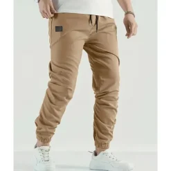 Outlet OUKU Men's Cargo Pants Trousers Pocket Drawstring Elastic Waist Plain Wearable Outdoor Daily Camping & Hiking Fashion Classic Dark Brown Black