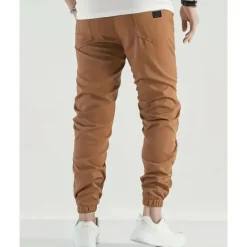 Outlet OUKU Men's Cargo Pants Trousers Pocket Drawstring Elastic Waist Plain Wearable Outdoor Daily Camping & Hiking Fashion Classic Dark Brown Black