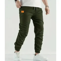 Outlet OUKU Men's Cargo Pants Trousers Pocket Drawstring Elastic Waist Plain Wearable Outdoor Daily Camping & Hiking Fashion Classic Dark Brown Black