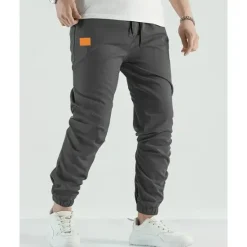 Outlet OUKU Men's Cargo Pants Trousers Pocket Drawstring Elastic Waist Plain Wearable Outdoor Daily Camping & Hiking Fashion Classic Dark Brown Black