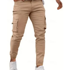Outlet OUKU Men's Cargo Pants Trousers Buttons Flap Pocket Plain Wearable Outdoor Daily Camping & Hiking Fashion Classic Black Army Green