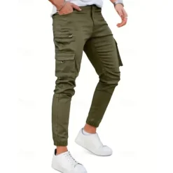 Outlet OUKU Men's Cargo Pants Trousers Buttons Flap Pocket Plain Wearable Outdoor Daily Camping & Hiking Fashion Classic Black Army Green