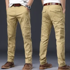 Online OUKU Men's Cargo Pants Trousers Work Pants Buttons Multi Pocket Plain Wearable Outdoor Daily Camping & Hiking Fashion Classic Black Navy Blue
